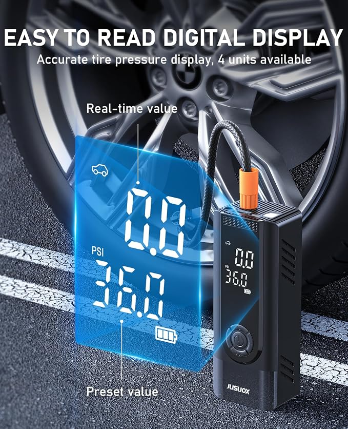 Tire Inflator Portable Air Compressor, 150PSI Cordless Air Pump - Image 4
