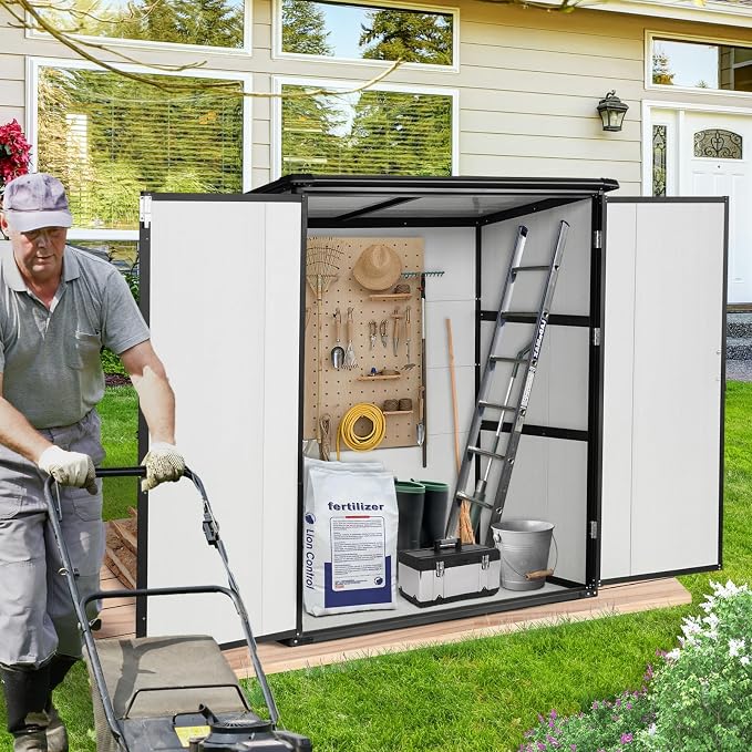 c Outdoor Storage Shed Waterproof Resin Cabinet Heavy Duty Metal Sheds - Image 6