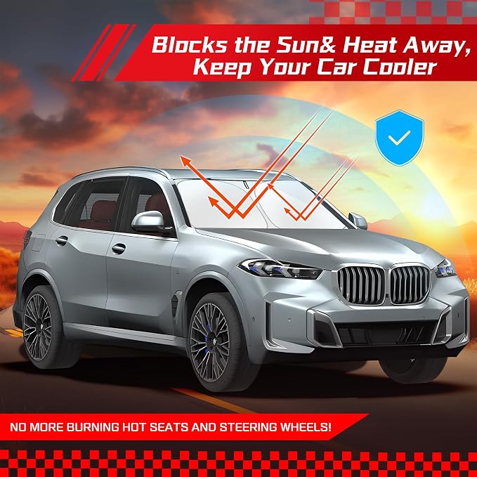 ARISMOTOR Windshield Sun Shade for BMW X5 2019-2025, Custom Fit Foldable Front - Image 7