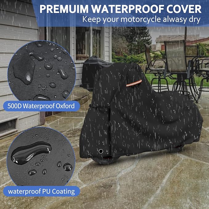 STARTWO Motorcycle Covers with Side Box Waterproof Outdoor - Image 5