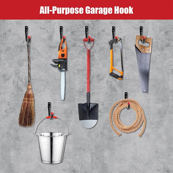 Sinoer 12 Pack Garage Hooks，9.8" & 3.5" Utility Storage Hook - Image 6