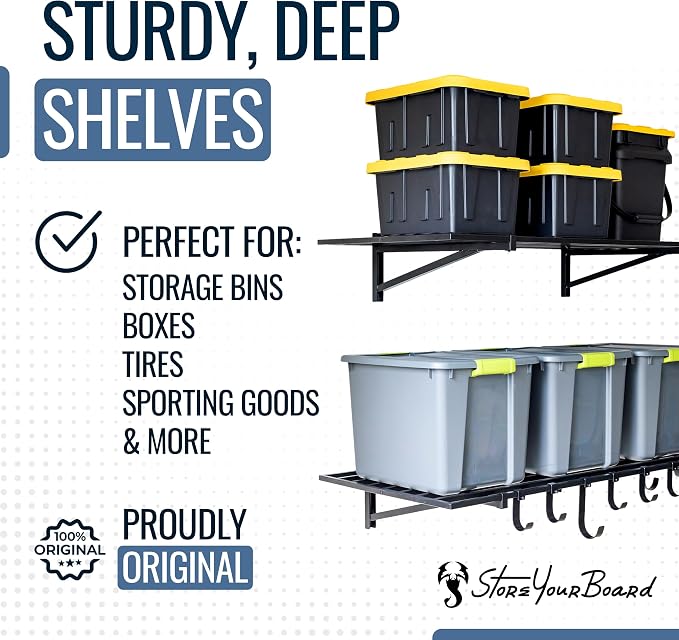 StoreYourBoard 2-Pack Heavy Duty Wall Shelves – Wall-Mounted Garage Storage - Image 5