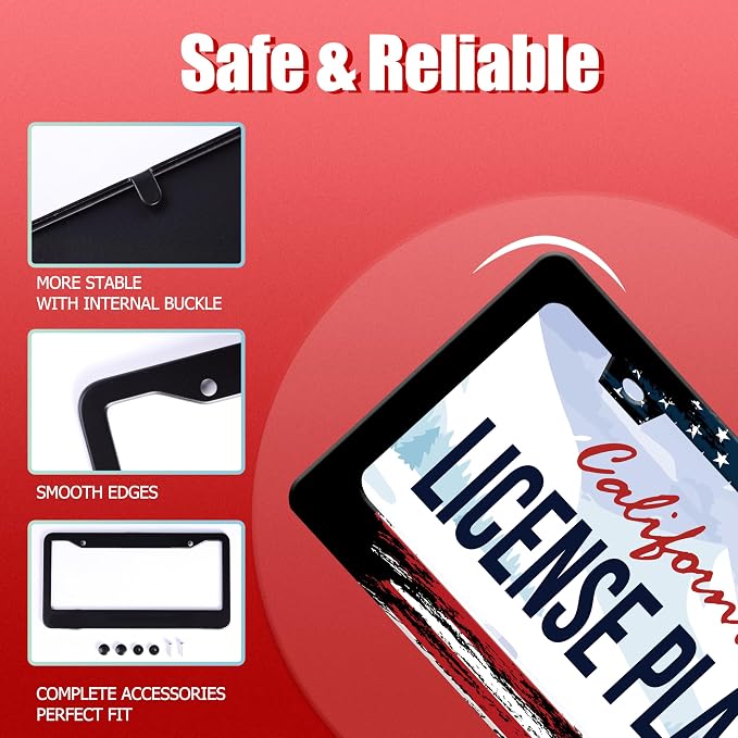 Personalized License Plate Frame American Flag Stainless Steel Accessory - Image 3