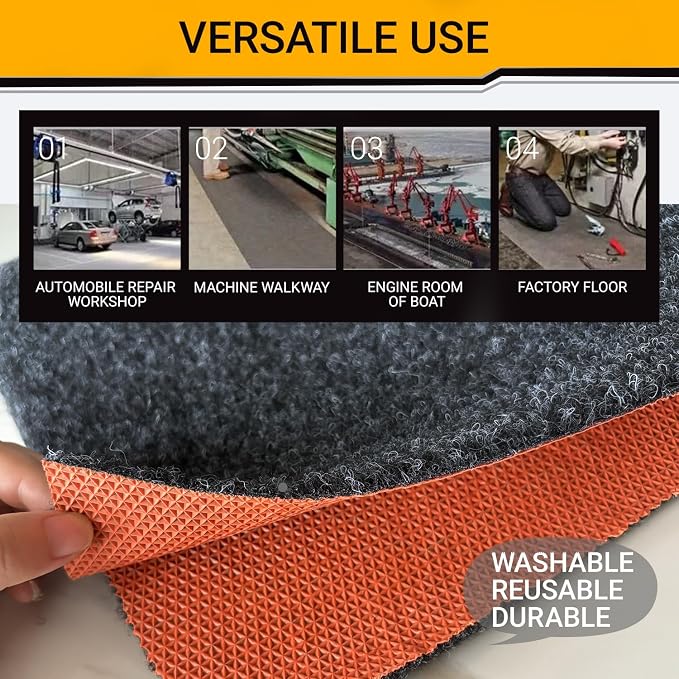 Oil Spill Garage Floor Mat, Heavy Duty 64" x 32" 8mm Thick Garage Mat - Image 7
