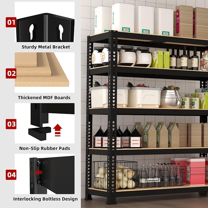 35.5" W x 16" D x 71" H Adjustable Garage Storage Shelves - Image 5