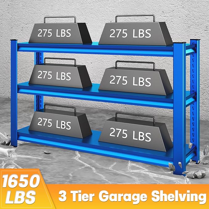 3-Tier Garage Shelving Heavy Duty，48" W Metal Shelving Unit - Image 4