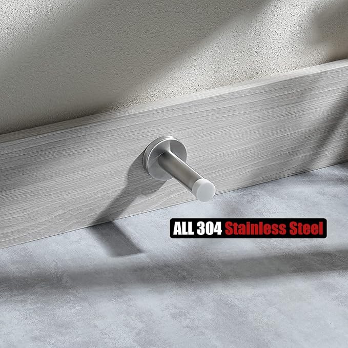JQK Door Stopper, 304 Stainless Steel Thicken 1mm Sound Dampening Door Stop - Image 4