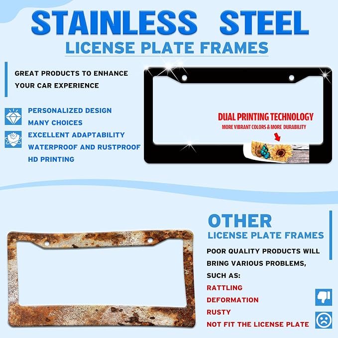 Starry Sky Galaxy License Plate Frame Beautiful Night Forest Funny License - Image 2
