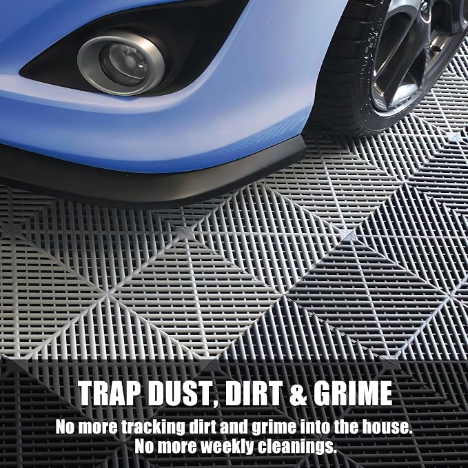 50PCS|15.7"x15.7" Garage Flooring Tiles, Non-Slip Interlocking Plastic Garage - Image 5