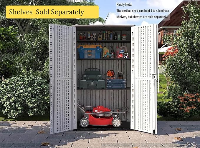 HOMSPARK Storage Shed Weather Resistance, Horizontal Storage Shed - Image 4