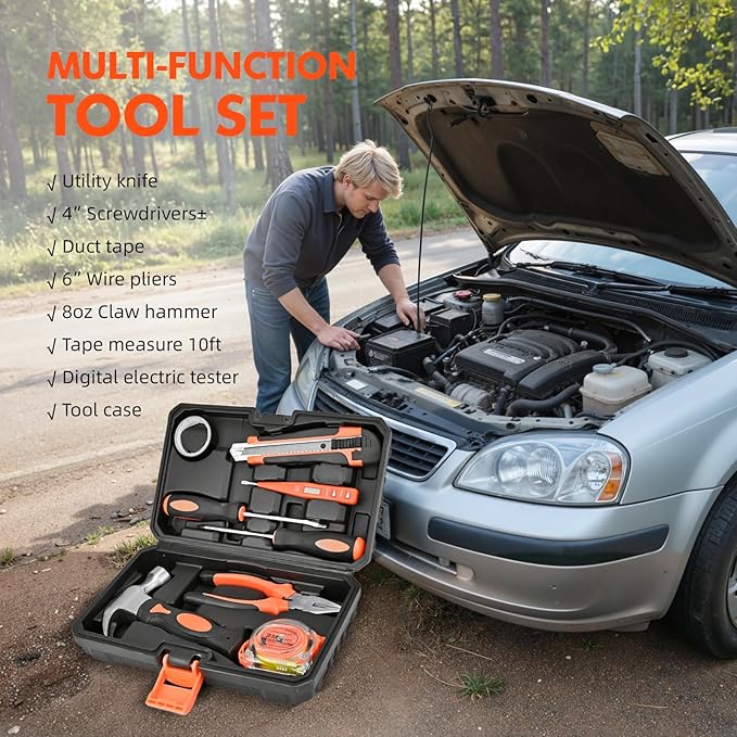 Car Emergency Kit with Portable Air Compressor, First Aid Kit, Jumper Cables - Image 4