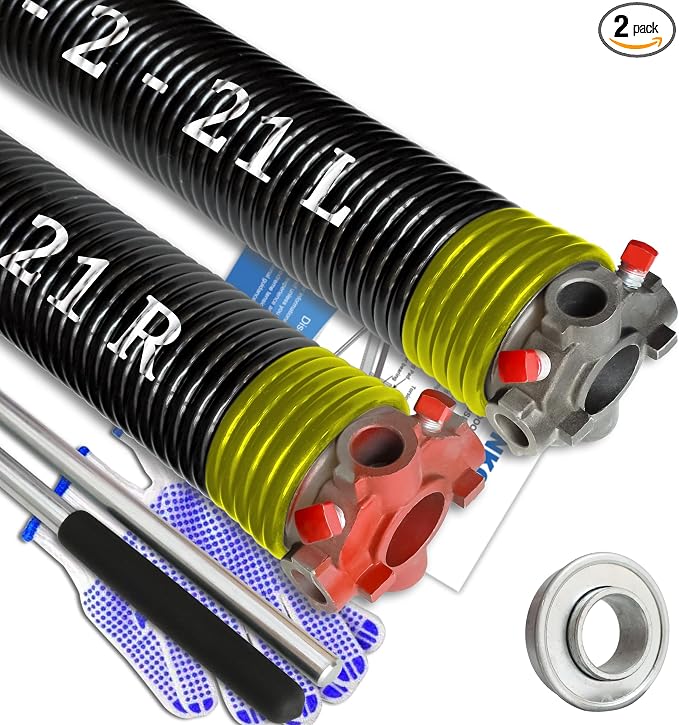 Garage Door Torsion Spring Set, Pair of 2" Electrophoresis Coated Garage Door by YINKCO