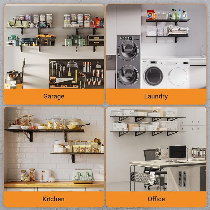 2x4 ft Garage Shelving, Pantry Storage, 400 lbs Total Load Capacity Wall - Image 7