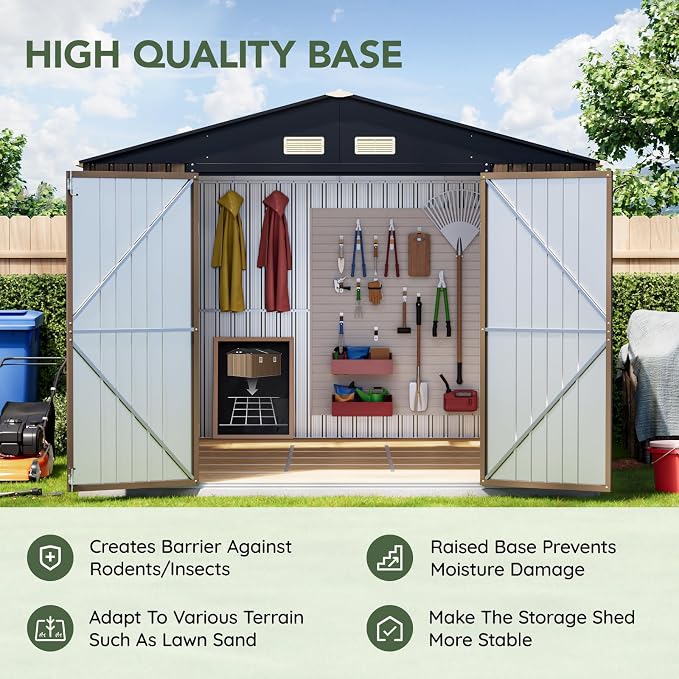 10x12 FT Outdoor Metal Storage Shed - Image 3