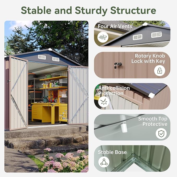 Aoxun 8 x 15FT Outdoor Storage Shed - Image 4