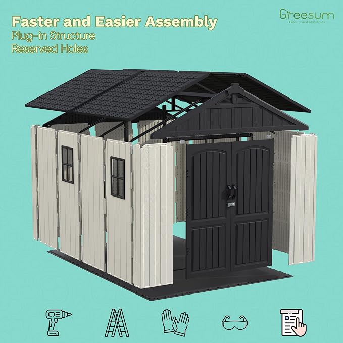 Greesum 8×10 FT Plastic Outdoor Storage Shed - Image 5