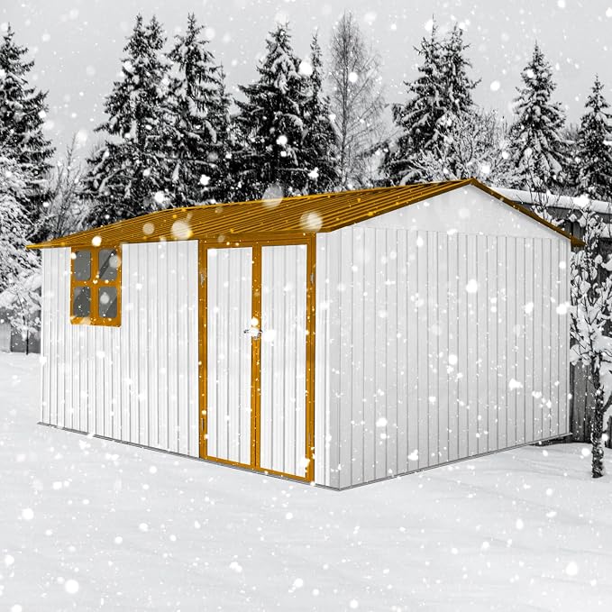 10x12 FT Outdoor Storage Shed, Large Metal Garden Shed - Image 3