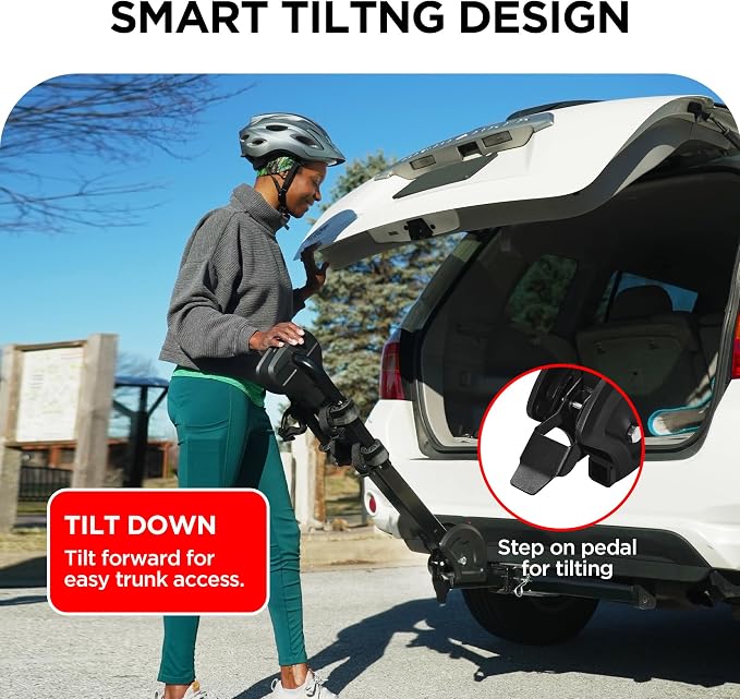 Rockland Foldable 2-Bike Rack, 80 lbs Capacity, Hitch Mount Bike Rack - Image 5