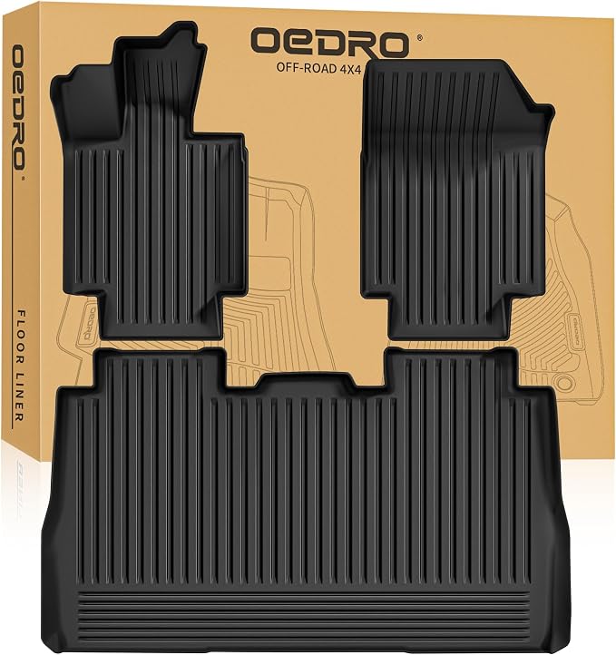 OEDRO Floor Mats Fit for Tesla Cybertruck 2024 2025, TPE All Weather Floor by OEDRO