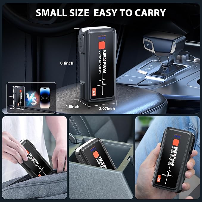 Car Jump Starter 3000A, NEXPOW 12V Battery Jumper Start Pack Kit - Image 5