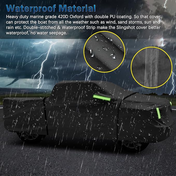 for Chevy Silverado 1500 Crew Cab 6.6 ft. Bed Truck Cover, Waterproof All - Image 6