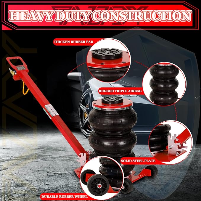 5T Triple Bag Air Jack 11000lbs Pneumatic Jack 3s Fast Lift Up 16in Airbag Jack - Image 5
