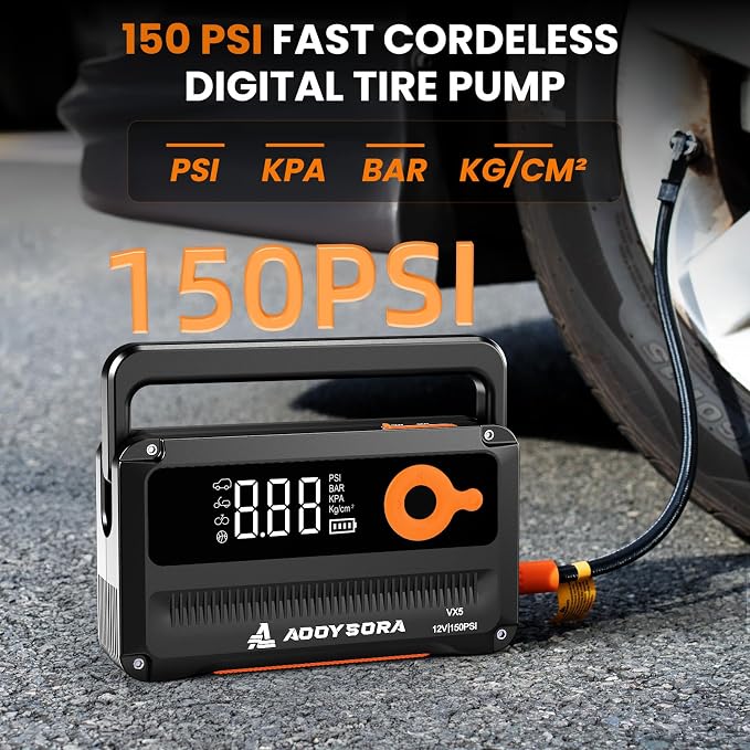 Car Battery Jump Starter with Air Compressor 6000A 150PSI Portable Car Battery - Image 3