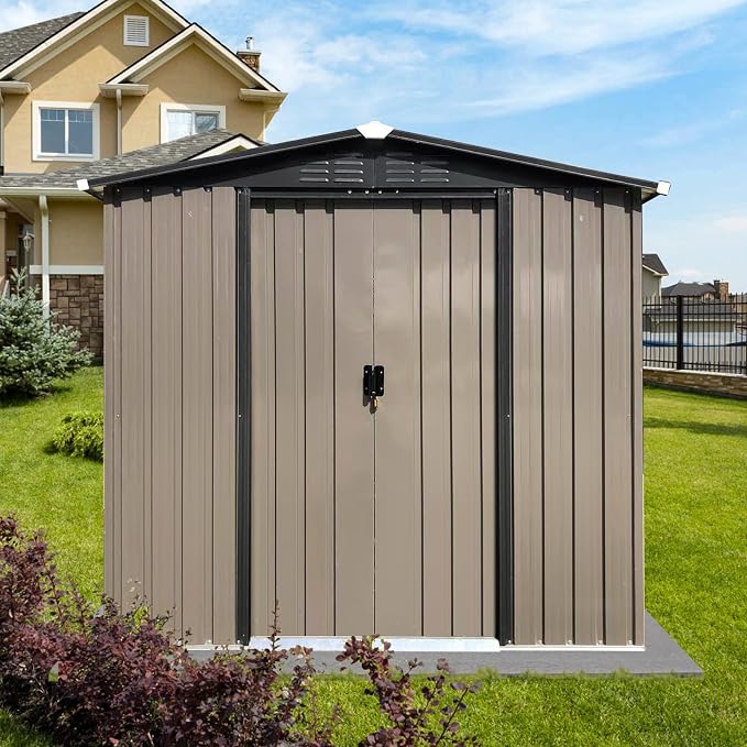 4 x 6 FT Metal Garden Shed, Outdoor Storage Shed - Image 5