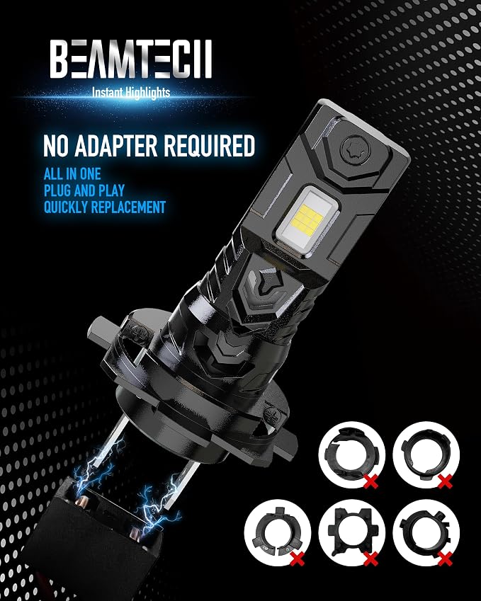 BEAMTECH H7 Light Bulb, No Adapter Need High Speed Fan 6500K Xenon White H7 - Image 3