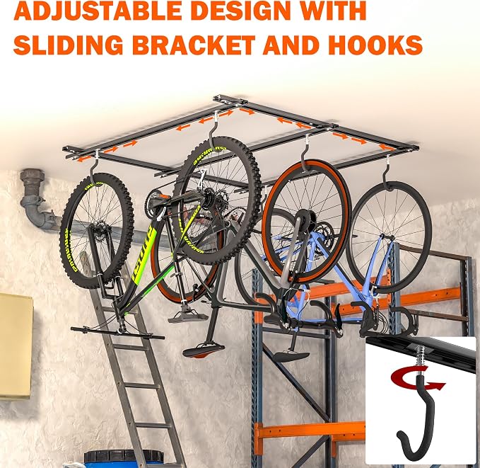 Ultrawall Ceiling Bike Rack for Garage, Indoor Bike Hanger - Image 3