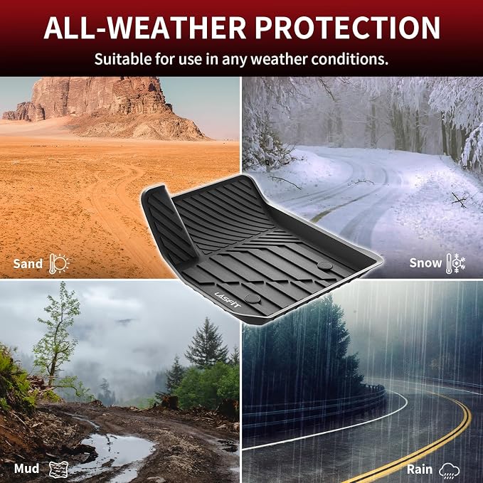 LASFIT Floor Mats for Cadillac XT4 2019-2025, All Weather TPE Custom Fit - Image 8