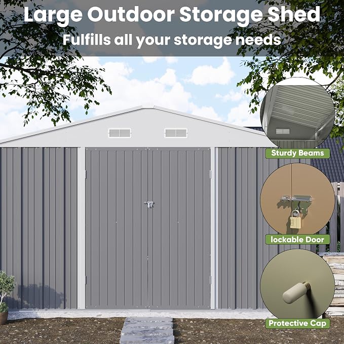 Patiowell 10 x 10 FT Outdoor Storage Shed - Image 5