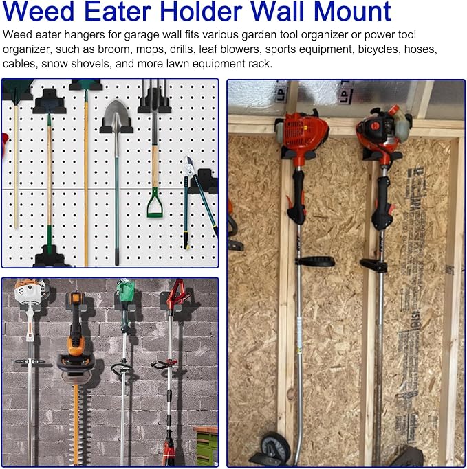 Weed Eater Rack Garage Wall Organizer, Weedeater Hanger Wall Mount - Image 2