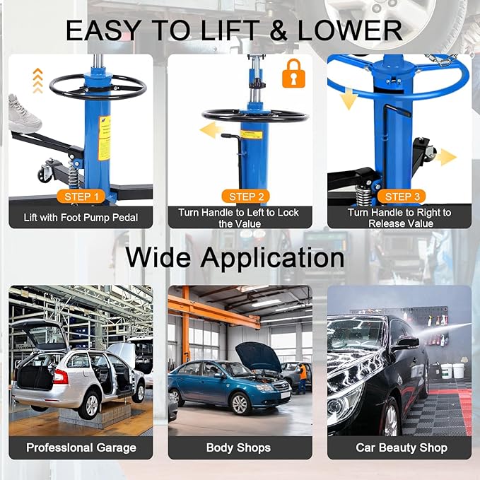Transmission Jack 1660 lbs/ 0.75 Ton Capacity Hydraulic Telescopic Transmission - Image 7