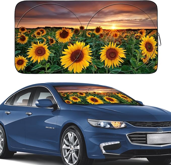 Gven Sun Shade for Car Windshield, Foldable Sunflower Vehicle Sun Visor for Car by Gven
