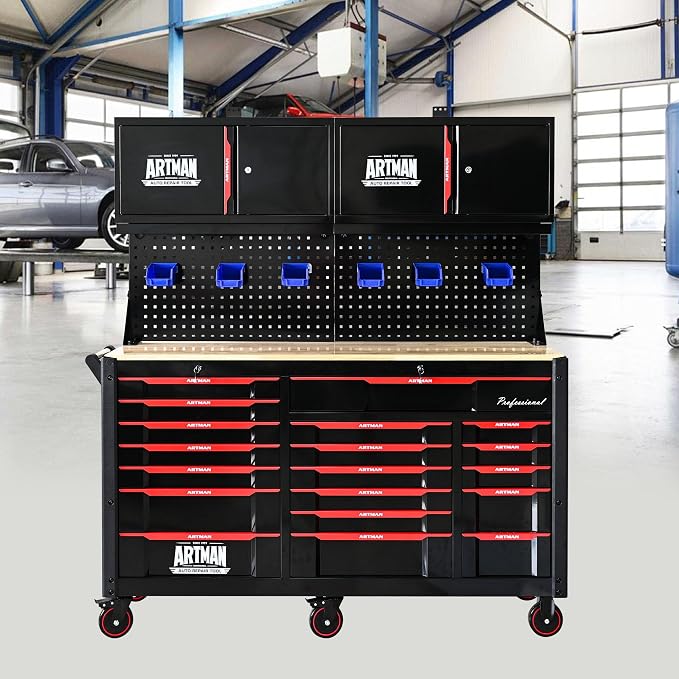 66-Inch Rolling Tool Chest and Workbench - Image 9