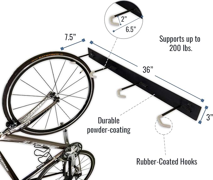 StoreYourBoard BLAT 8 Bike Wall Storage Rack, Holds 2-8 Bicycles, Garage Wall - Image 5