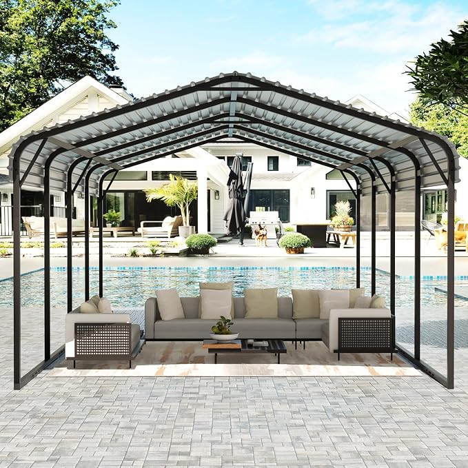 EBE 12 x 20 FT Metal Carport, Heavy Duty Carports - Image 7
