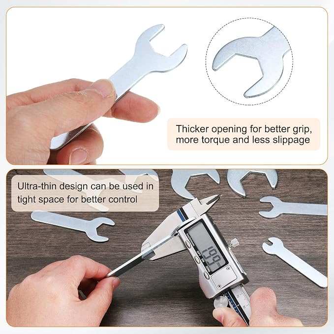 HARFINGTON 10pcs Small Wrench 14x70x1.5mm Metric U-Shaped Single Open Ended - Image 5