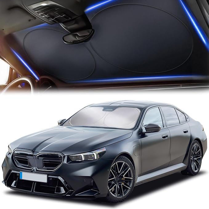 Windshield Sun Shade for Car, SUV & Truck – Patented Design Blocks 99% UV Rays by Autovir