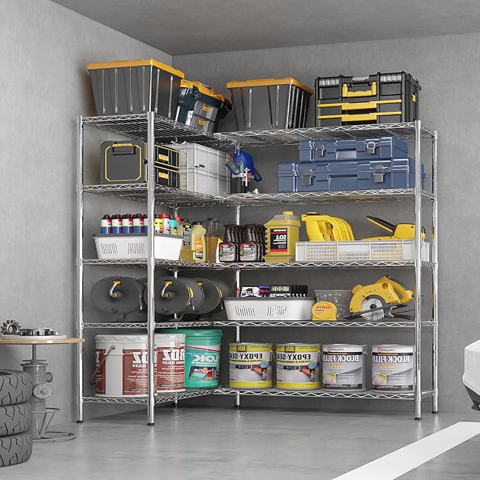 VINGLI 70" W Storage Shelves 1600LBS Heavy Duty Metal Shelving, Upgraded 5 Tier - Image 3