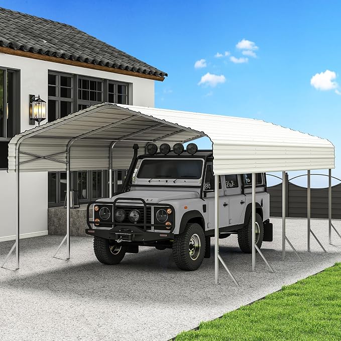 Heavy Duty Metal Carport – Sturdy Structure, All-Weather Protection, Easy by Rupzen