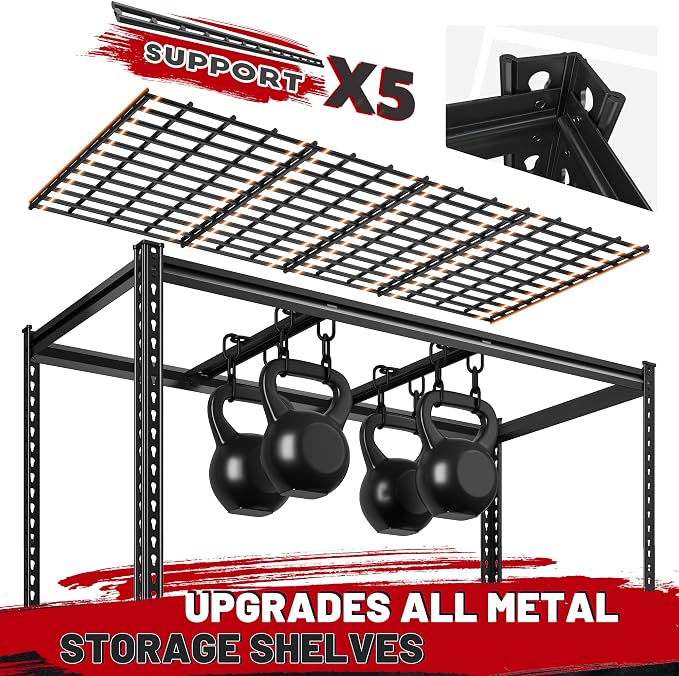 REIBII 55" W Garage Shelving, Heavy Duty Storage Shelves Load 3000LBS, 5 Tier - Image 5