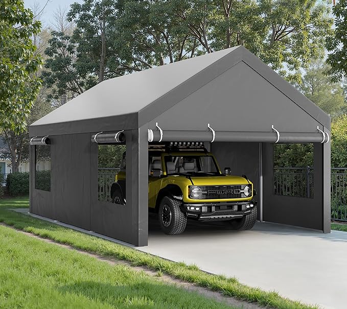 Walsunny Carport, 10x20 ft Heavy Duty Carport Canopy by Walsunny