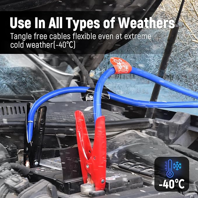 TOPDC Jumper Cables, 1 Gauge 25 Feet 800A Booster Cables - Image 5