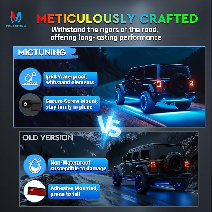MICTUNING 8Pcs N8+ RGBW Underglow LED Lights - Image 4