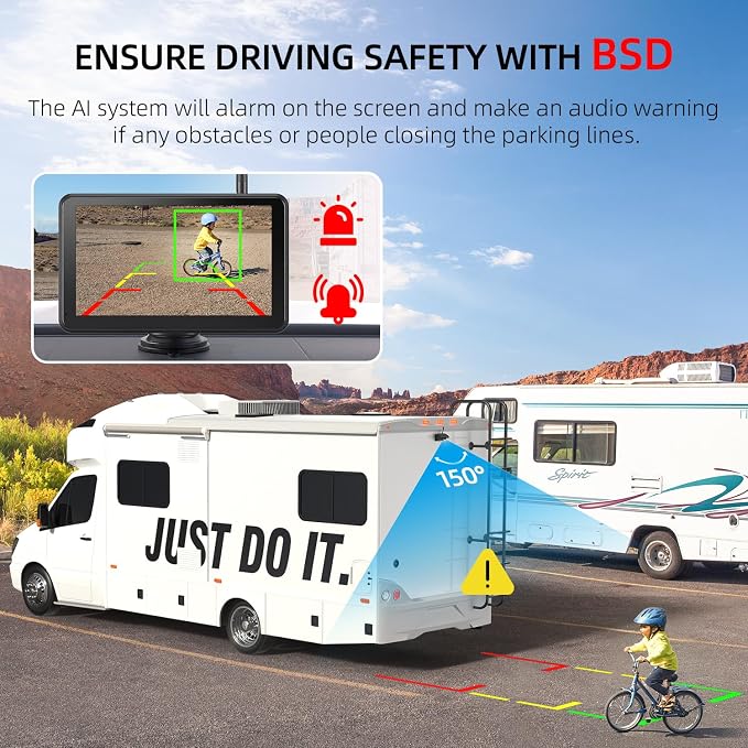 eRapta Magnetic Solar Wireless Backup Camera: HD1080P 7” Touchscreen Portable - Image 4