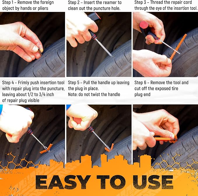 Vehiclex Tire Repair Kit for Plug and Patch - Image 4