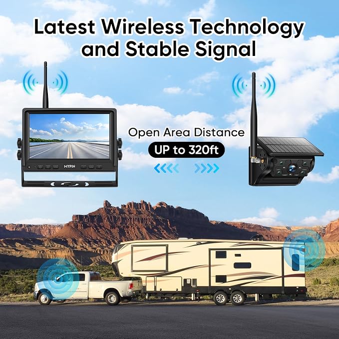 Solar Wireless Magnetic Backup Camera, 9900mAh Battery Powered Rechargeable - Image 2