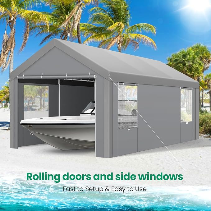 COBIZI Carports 10x20 Heavy Duty Car Canopy Garage - Image 7